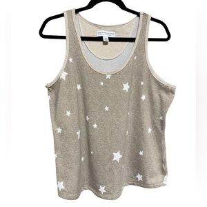 Live Love Lounge Karen Neuberger Taupe Star Print Pajama Tank Size XXL - EUC